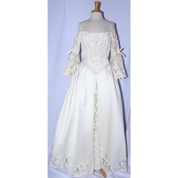 Lenovia Dresses & Skirts - Lenovia#9513 Victorian Style Heavy Satin Bridal Gown-Size 12-LIGHT GOLD-NWT